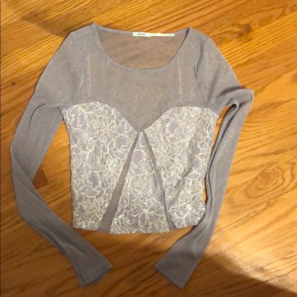 Sheer light purple kimchi blue top